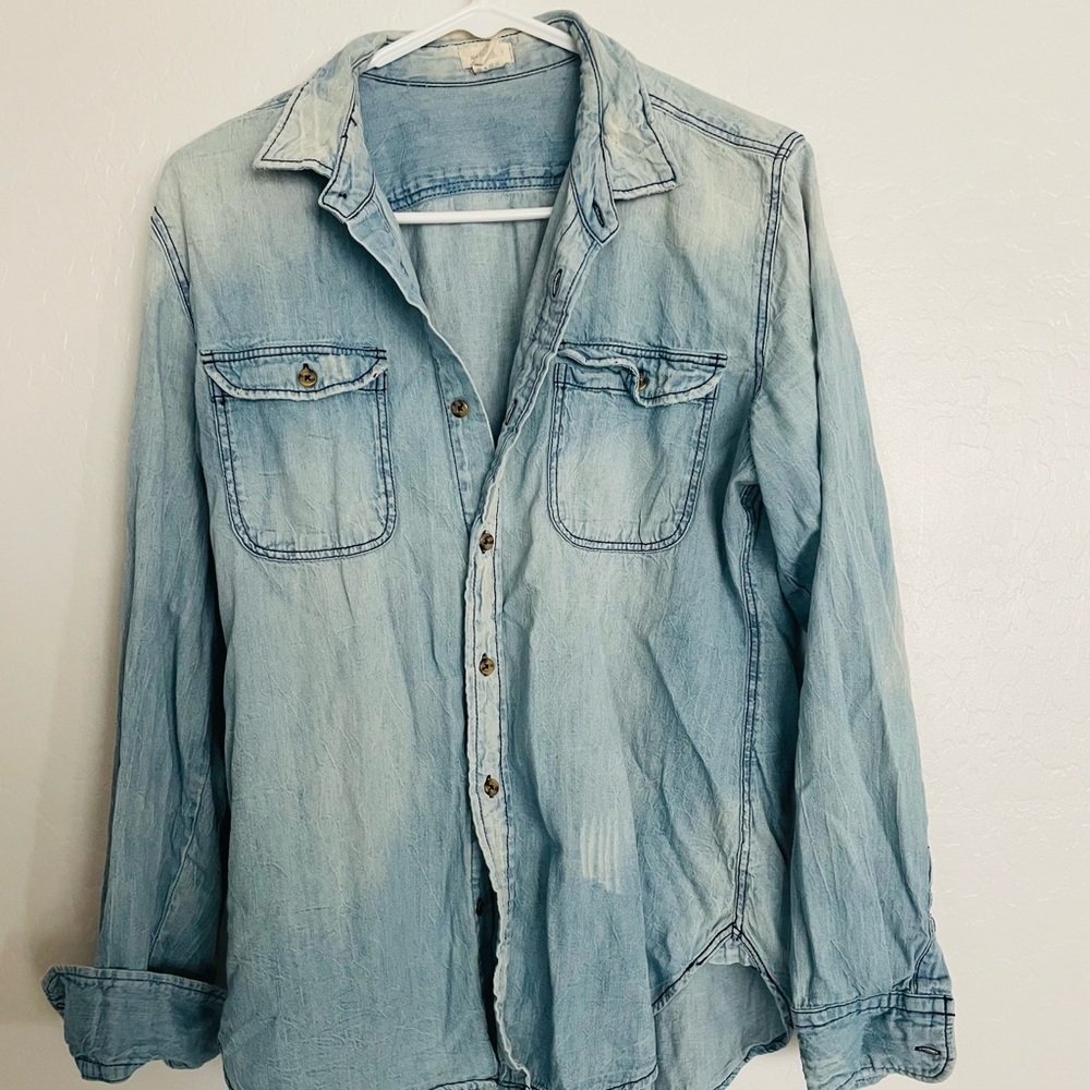 Denim Button Down Top